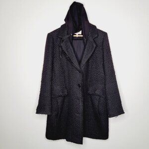 BCBGeneration Black Peacoat with Removable Hood